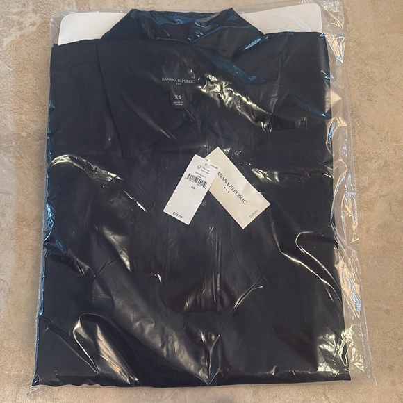 NWT Banana Republic Black Johnny-Collar Shirt Size XS - Picture 3 of 6